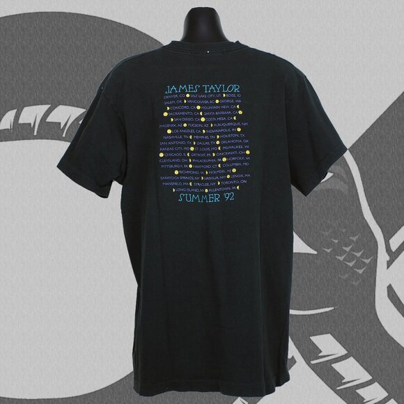 Vintage James Taylor T-Shirt 1990s New Moon Shine Tour Men's XL Black - Picture 4 of 5
